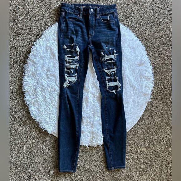 American Eagle Jeans Hi Rise Jegging 360 Next Level Stretch Womens Size 2 Long - Picture 1 of 9